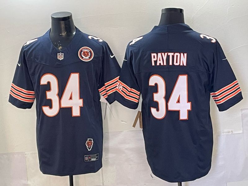 Men 2026 Chicago Bears #34 Payton Blue 3th generations Nike Limited NFL Jersey style 008